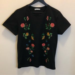 NWT Zara Embroidered Flower Top